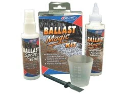 Deluxe Materials AD76 Ballast Magic Kit Schotterkleber Pulver Kit Mit Sprühflasche 125ml