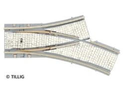 Tillig-87148 Gleis Trambahn H0m Y-Weiche R250/R204 Rechts Pflaster