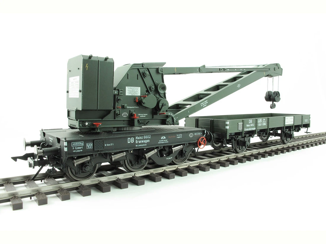 Lenz 42450-02 Güterwagenset Kran Wyhlen 10tmit Kranschutzwagen DB Digital Spur 0 – Bild 2