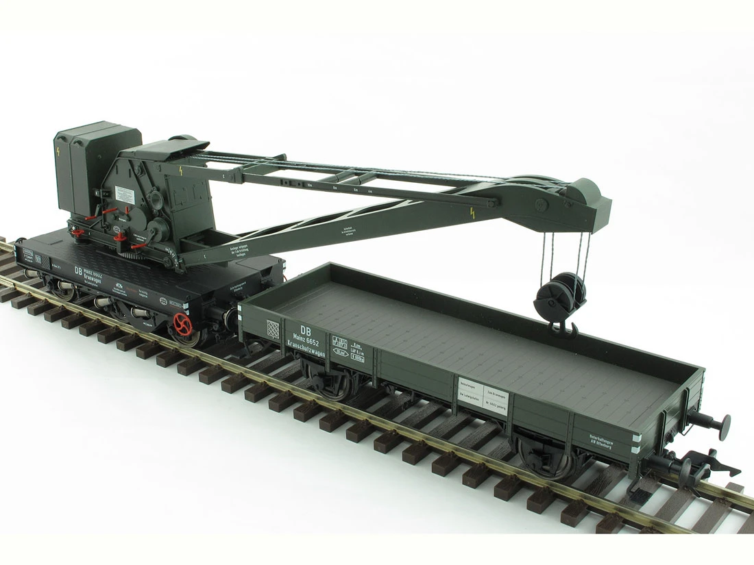 Lenz 42450-02 Güterwagenset Kran Wyhlen 10tmit Kranschutzwagen DB Digital Spur 0 – Bild 5