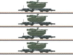 Märklin 82228 Güterwagenset Schwerlastwagen Rlmmp 700 DB Mit Panzer Leopard 1A1 4x Spur Z