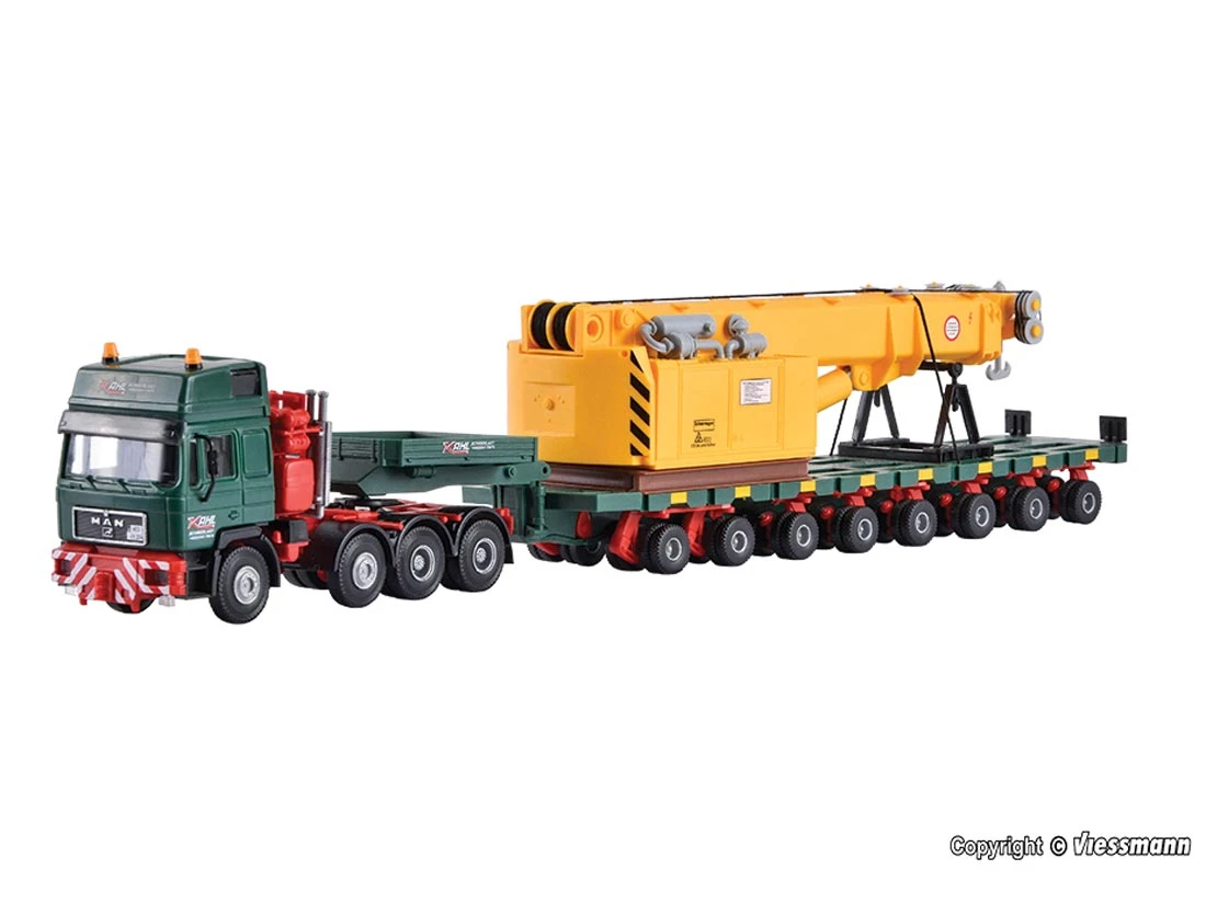 Kibri 13600 H0 LKW H0 MAN SK Mit Scheuerle Plattformwagen Und Schienenkranteil – Bild 3