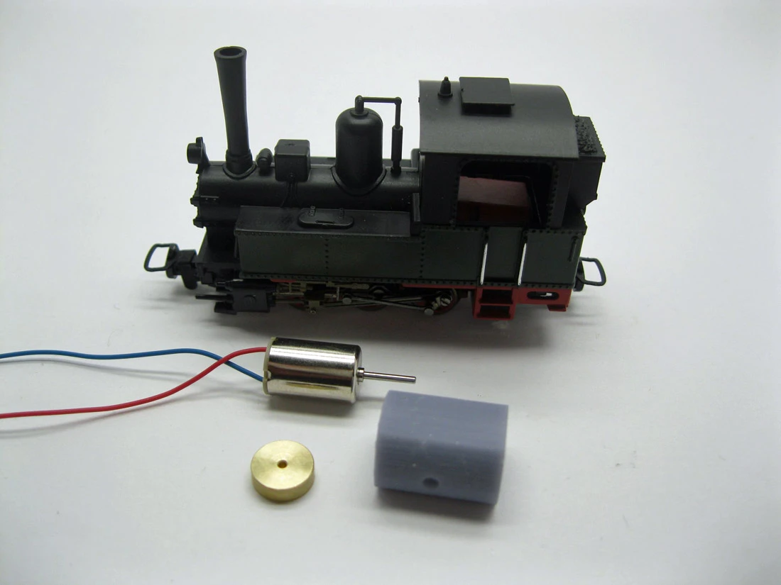 Micromotor HSR004F Umbausatz Glockenankermotor Roco H0e Dampflok BR 99