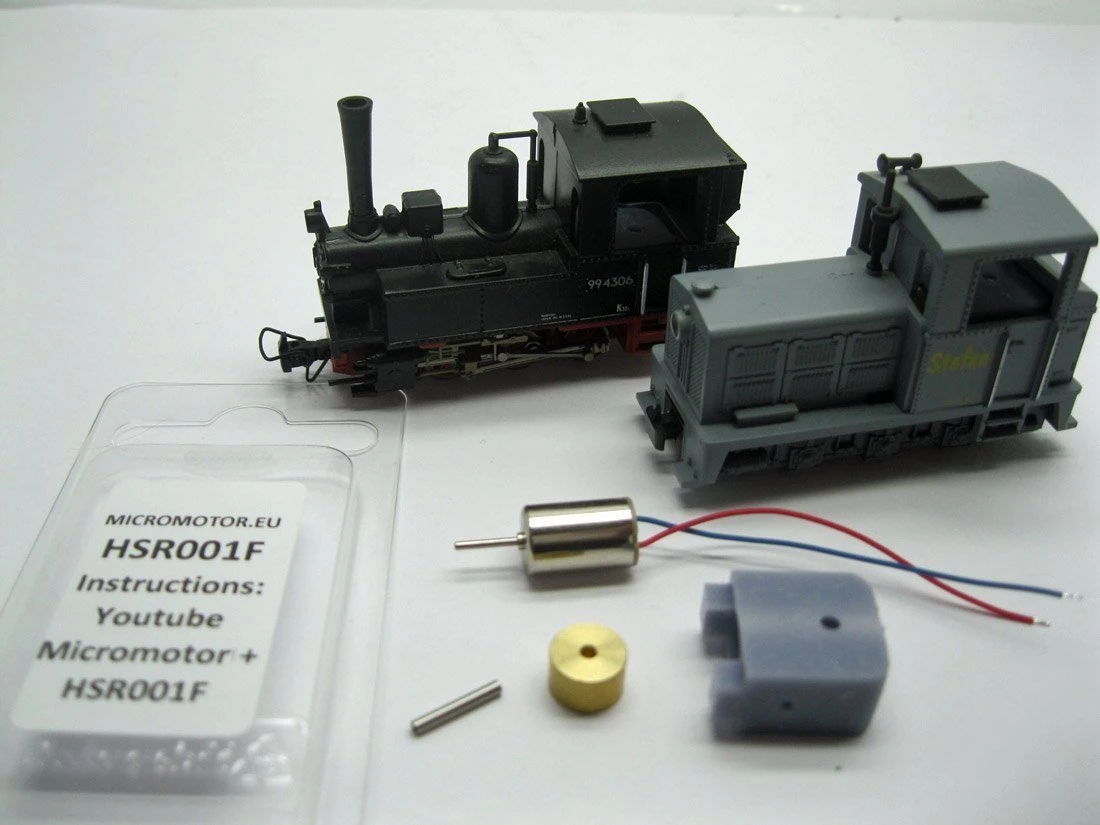 Micromotor HSR001F Umbausatz Glockenankermotor Roco H0e Lokomotiven